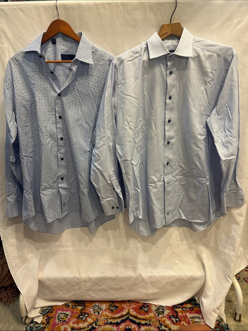 Men's Light Blue Dress Shirt - Modern Formal Shirt, lot David Donahue 17 34/35